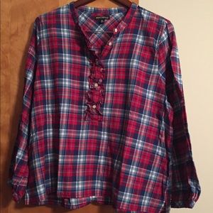 J Crew ruffle Henley